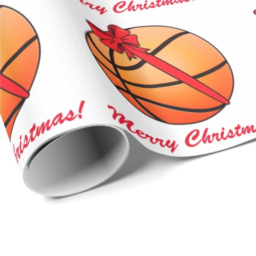 Basketball Merry Christmas Wrapping Paper Zazzle