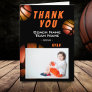 Basketball Metallic Photo Thank you Coach Card