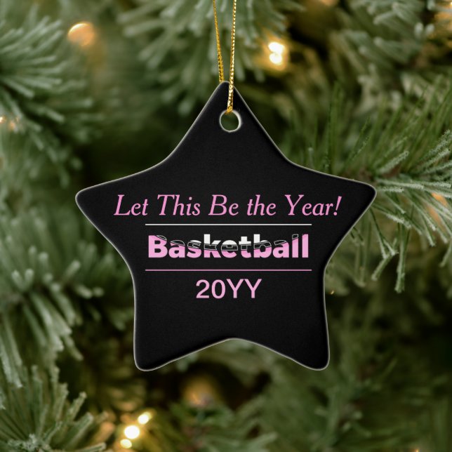 Basketball Minimalist Geometric Arch  Ceramic Orna Ornament (Tree)