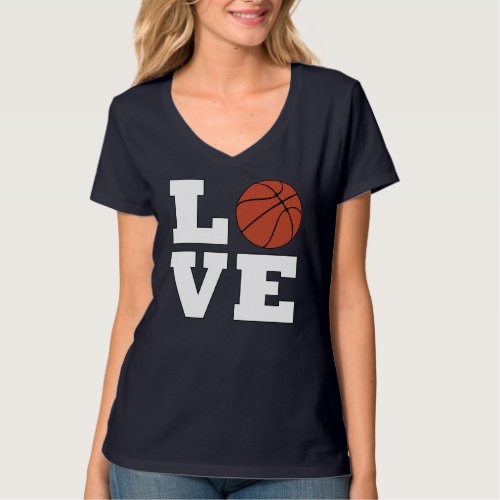 Basketball Mom Basketball LOVE Womens Jersey T_Shirt
