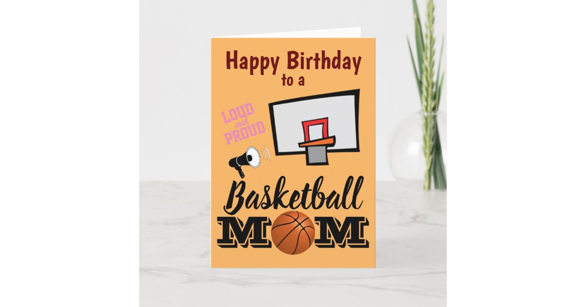 Basketball Mom Birthday Card | Zazzle