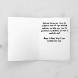 Basketball Mom Birthday Card | Zazzle