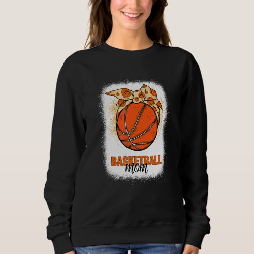 Basketball Mom Bun Ball Mothers Day 2022  Basketb Sweatshirt