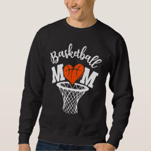 Basketball Mom Cute  Distressed Leopard Mother s D Sweatshirt