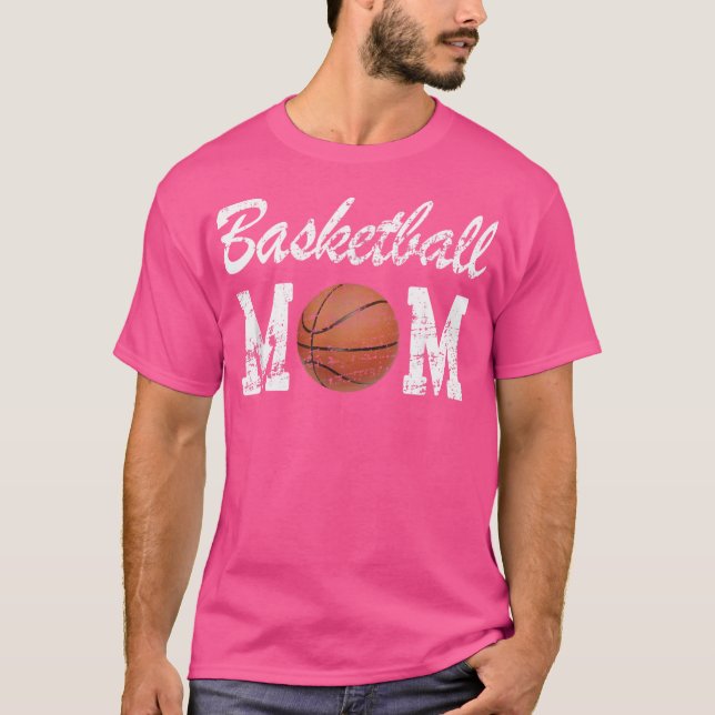 Basketball Mom Cute Novelty Distressed (2) T-Shirt (Front)