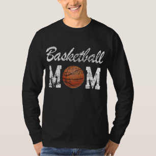 Basketball Mom Cute Novelty Distressed T-Shirt