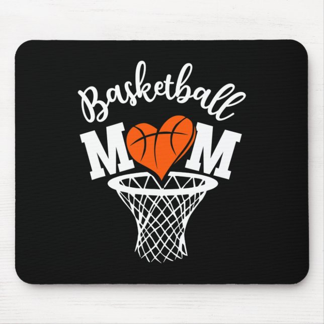 Basketball Mom Cute Novelty Distressed Women Mothe Mouse Pad (Front)