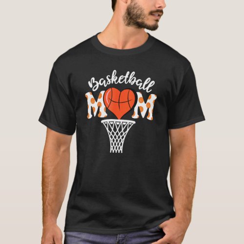 Basketball Mom Heart  Sport  Mothers Day Women T_Shirt