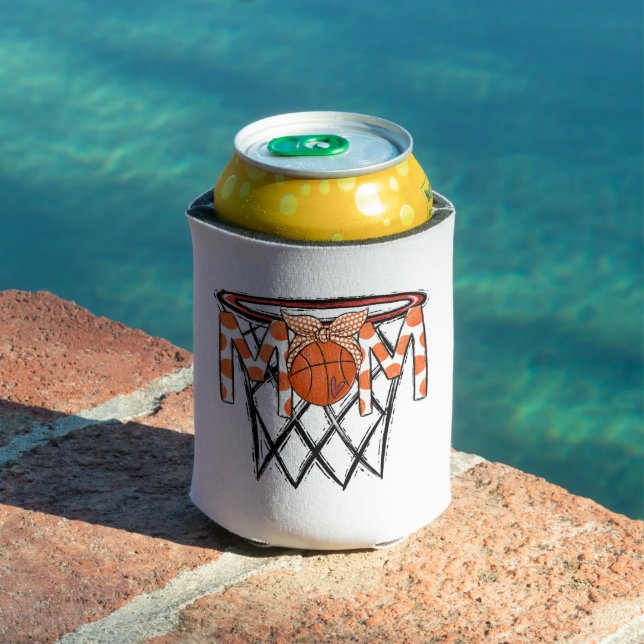 Basketball Mom Hoop Headband Custom Can Cooler (In Situ Pool)