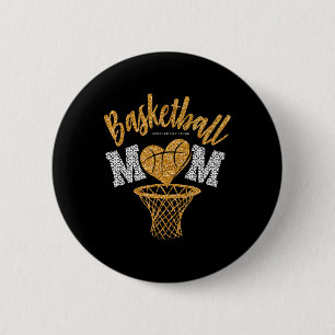Basketball Mom Leopard Basketball Senior Mom 2023 Button