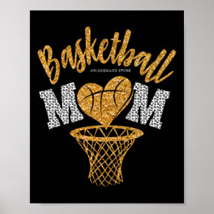 Basketball Mom Leopard Basketball Senior Mom 2023 Poster