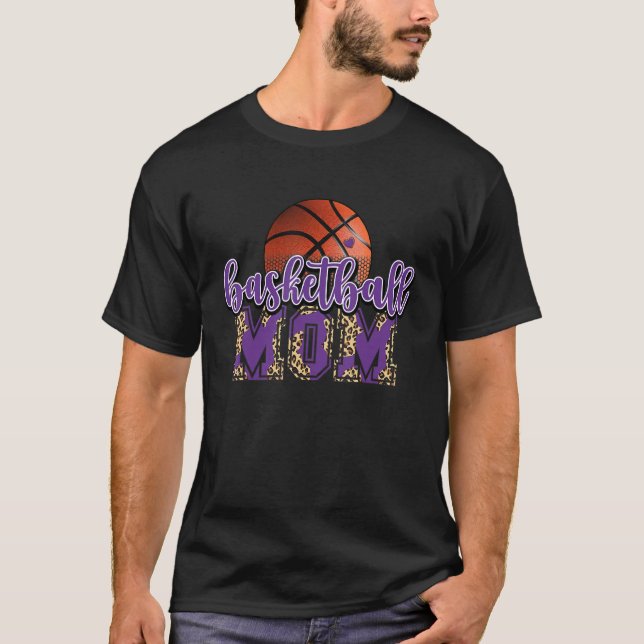 Basketball Mom Leopard  For Mother's Day Momlife 3 T-Shirt (Front)