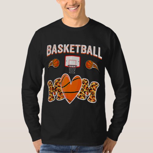 Basketball Mom Leopard   For Mothers Day  T_Shirt