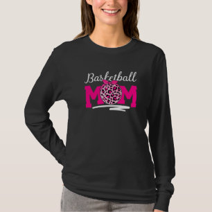 Basketball Mom Leopard Game Day Mother's Day T-Shirt