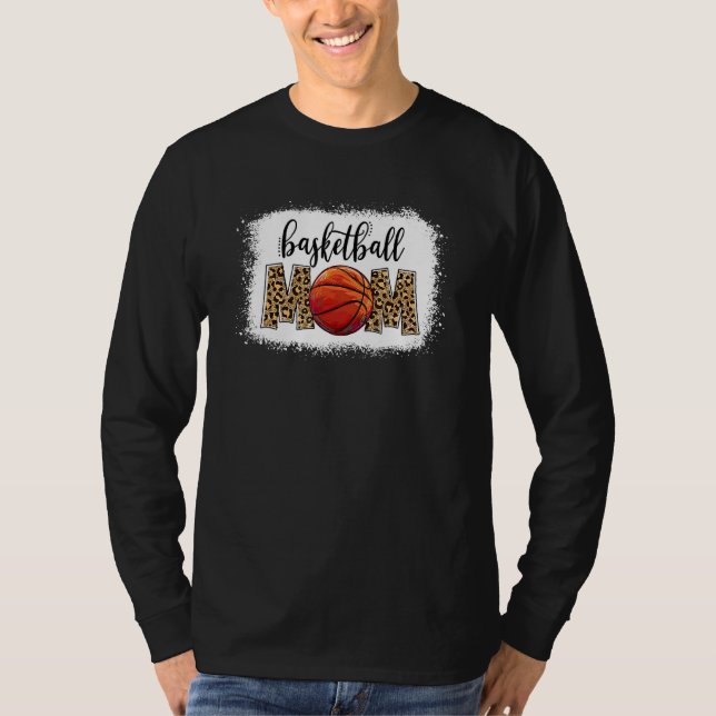 Basketball Mom Leopard Mom Life Game Day Mother's  T-Shirt (Front)