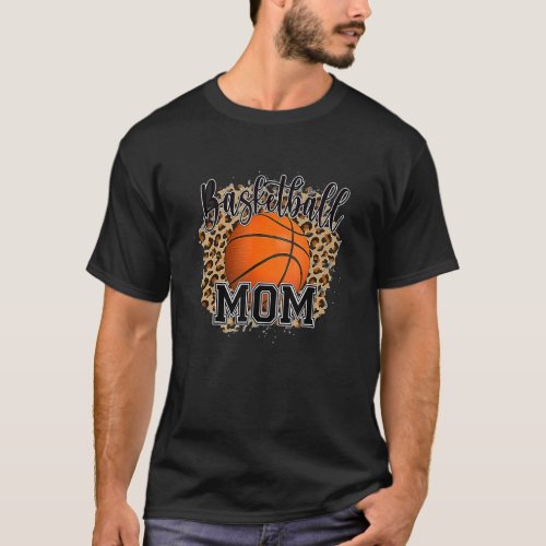 Basketball Mom Leopard  Sport  Mama T_Shirt
