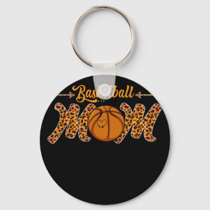 Basketball Mom Leopard Sports Players Mother's Day Keychain
