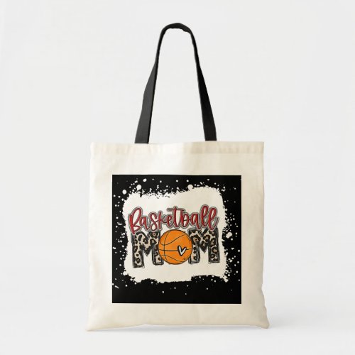 Basketball Mom Lover Mother Basketball Leopard Tote Bag