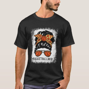 Basketball Mom Messy Bun Hair Player Mom Mothers D T-Shirt