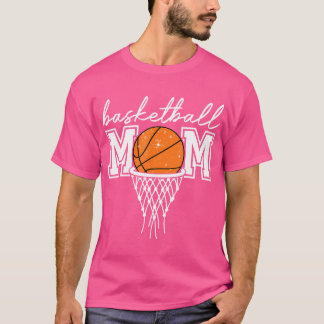 Basketball Mom Mother Leopard Basketball Hoop Net  T-Shirt