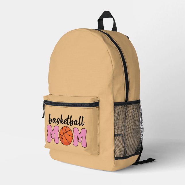 Basketball Mom Mothers Day Printed Backpack (Back Corner Right)