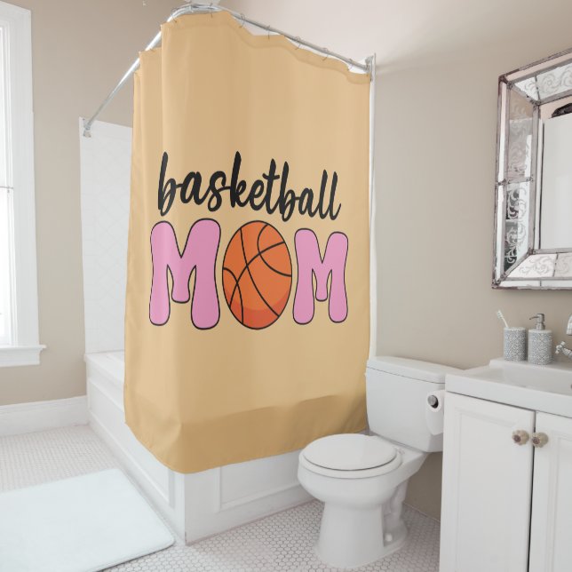 Basketball Mom Mothers Day Shower Curtain (In Situ)