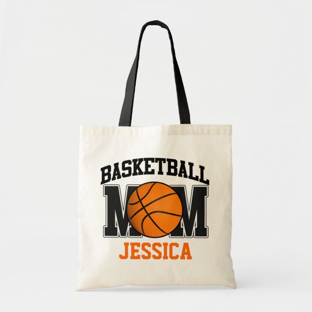 Basketball Mom Personalized Tote Bag (Front)