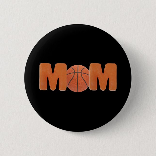 Basketball Mom Pinback Button (Front)
