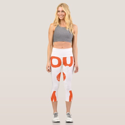 Basketball Mom Player Hoop Junkie Mothers Day Mama Capri Leggings