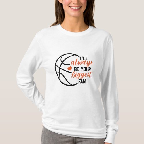 Basketball Mom Print T_Shirt