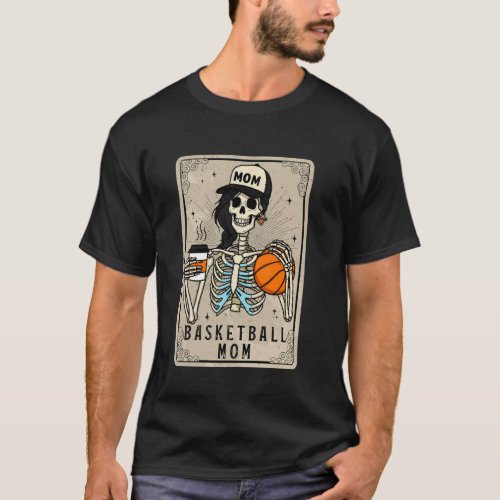 Basketball Mom Skeleton Vintage Tarot Card Funny M T-Shirt