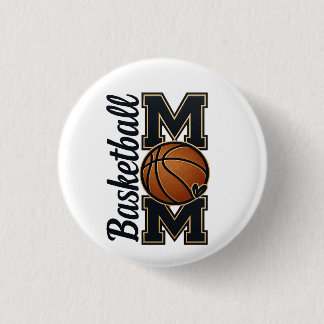 Basketball Mom Varsity Style Gold Sports Team Spir Button
