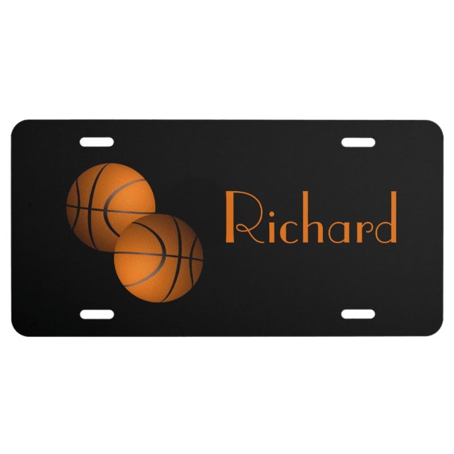 Basketball Monogram License Plate (Front)