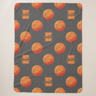 Basketball Monogram Name Blanket - Letter E