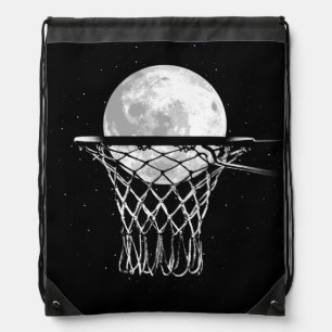 Basketball Moon Drawstring Bag