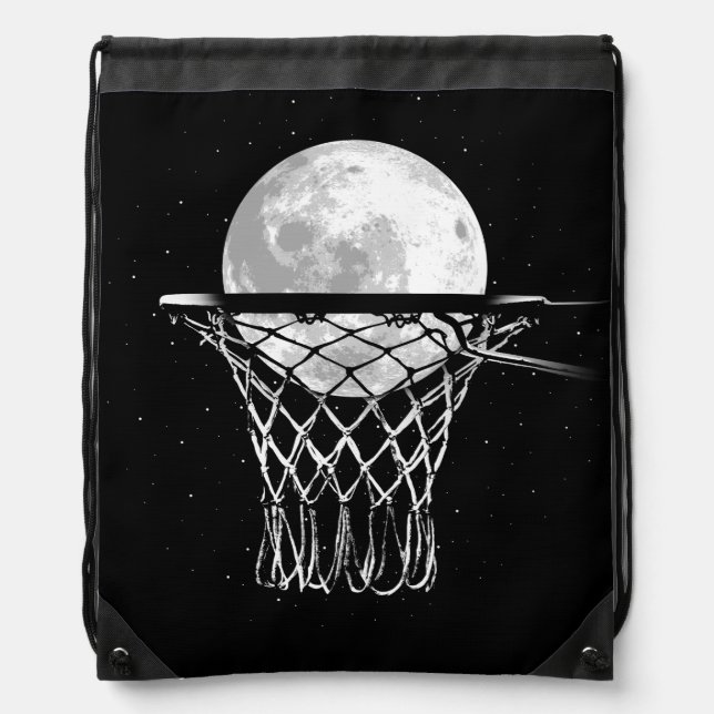 Basketball Moon Drawstring Bag (Front)