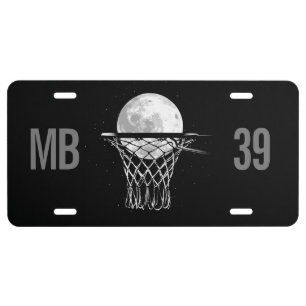 Basketball Moon License Plate