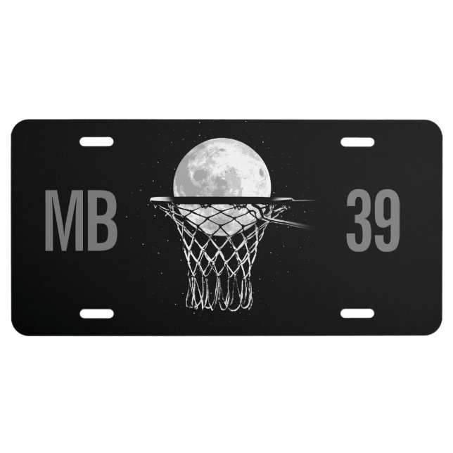 Basketball Moon License Plate (Front)