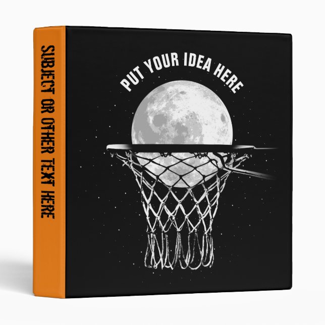 Basketball Moon Personalized Avery Binder (Front/Spine)