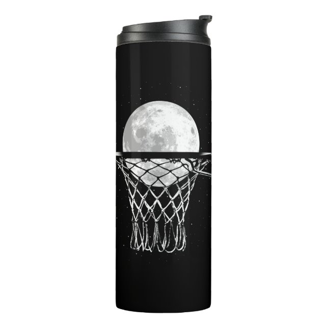 Basketball Moon Thermal Tumbler (Rotated Left)