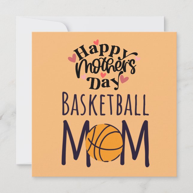 Basketball Mother's Day to mom  Card (Front)