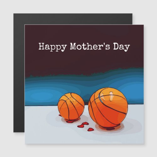 Basketball Mothers Day to mom with love red heart