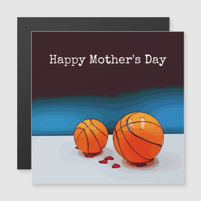 Basketball Mother's Day to mom with love red heart (Front/Back)