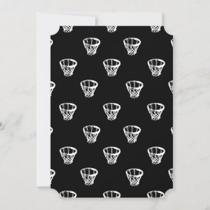 Basketball Motif Print Pattern Note Card
