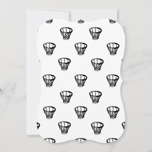 Basketball Motif Print Pattern Note Card