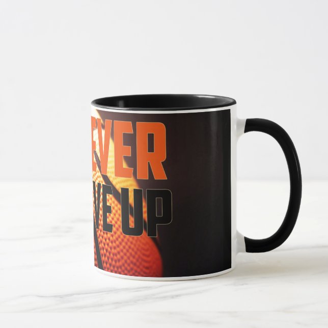 Basketball motivation - never give up by storeman mug (Right)