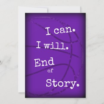 Basketball Motivational Quote Cards Purple by azlaird at Zazzle