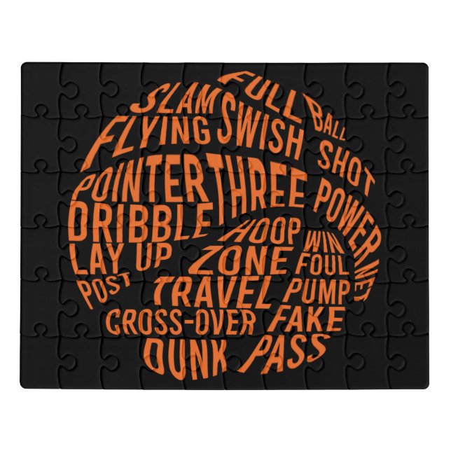 Basketball Motivational Word Cloud Art Jigsaw Puzzle (Puzzle Horizontal)