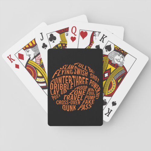 Basketball Motivational Word Cloud Art Poker Cards