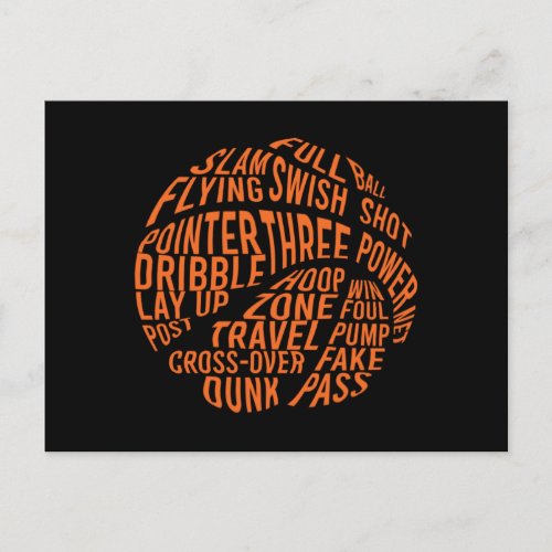 Basketball Motivational Word Cloud Art Postcard